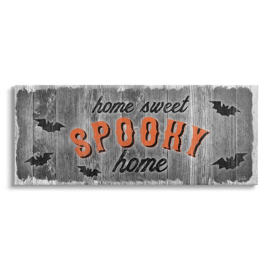 Stupell Industries Sweet Spooky Home Sign Canvas Wall Art
